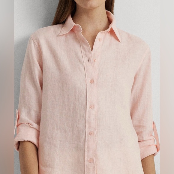 Ralph Lauren | 100% Linen Shirt Pink | Women’s S | Relaxed Fit | 3/4 Sleeve - Picture 5 of 8